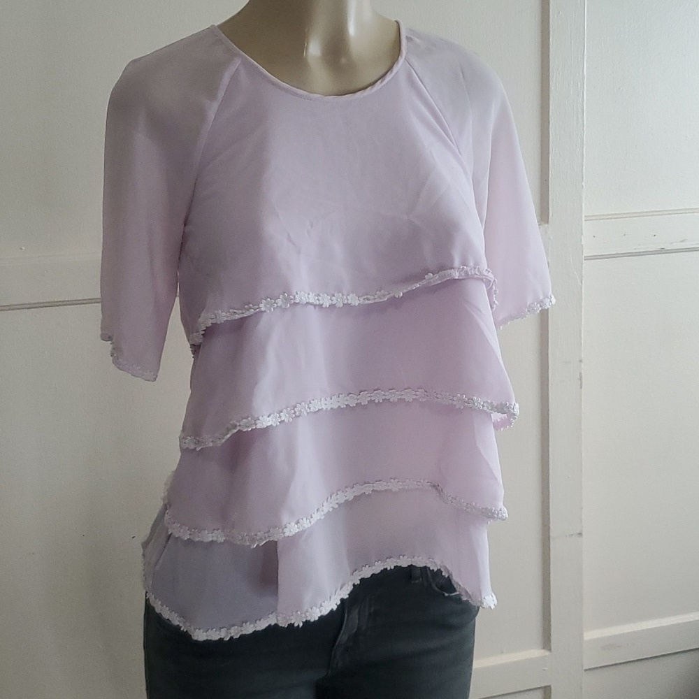 Blumarine Made in Italy Women’s Pink Layered Blouse top Size S